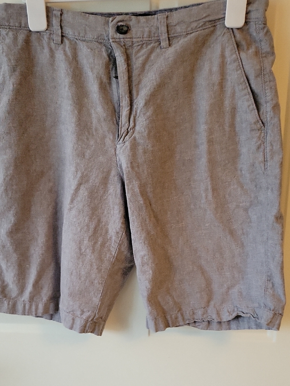 Banana Republic Light Gray Men's Flat-Front Shorts